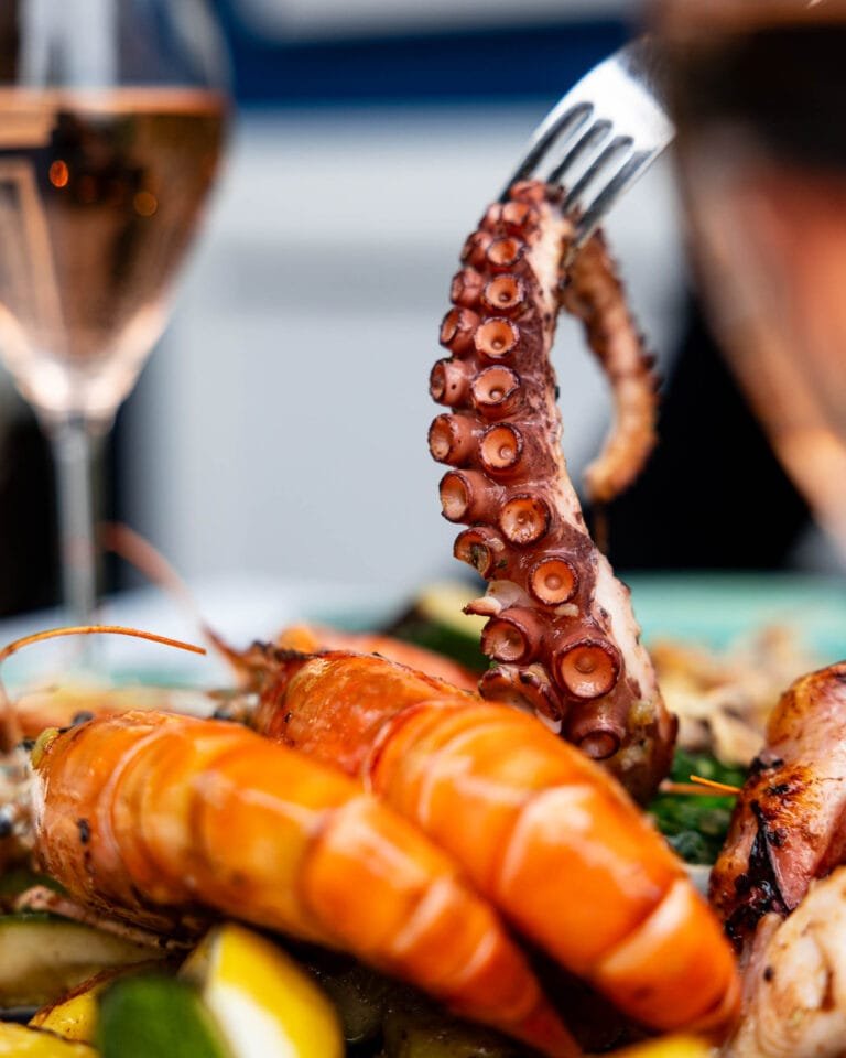Oktopustentakel als Seafood-Gericht