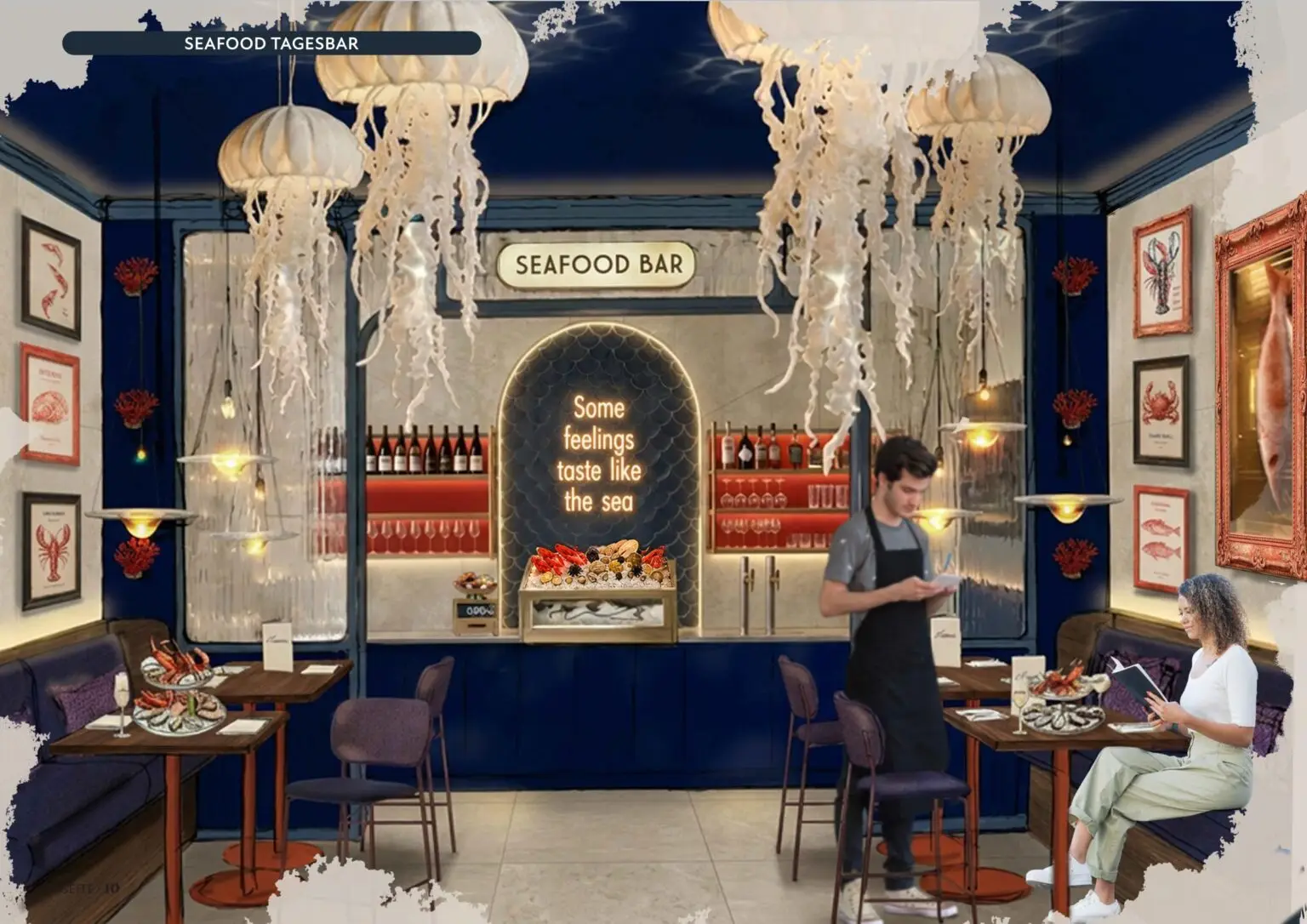 Seafoodbar Interior Entwurf