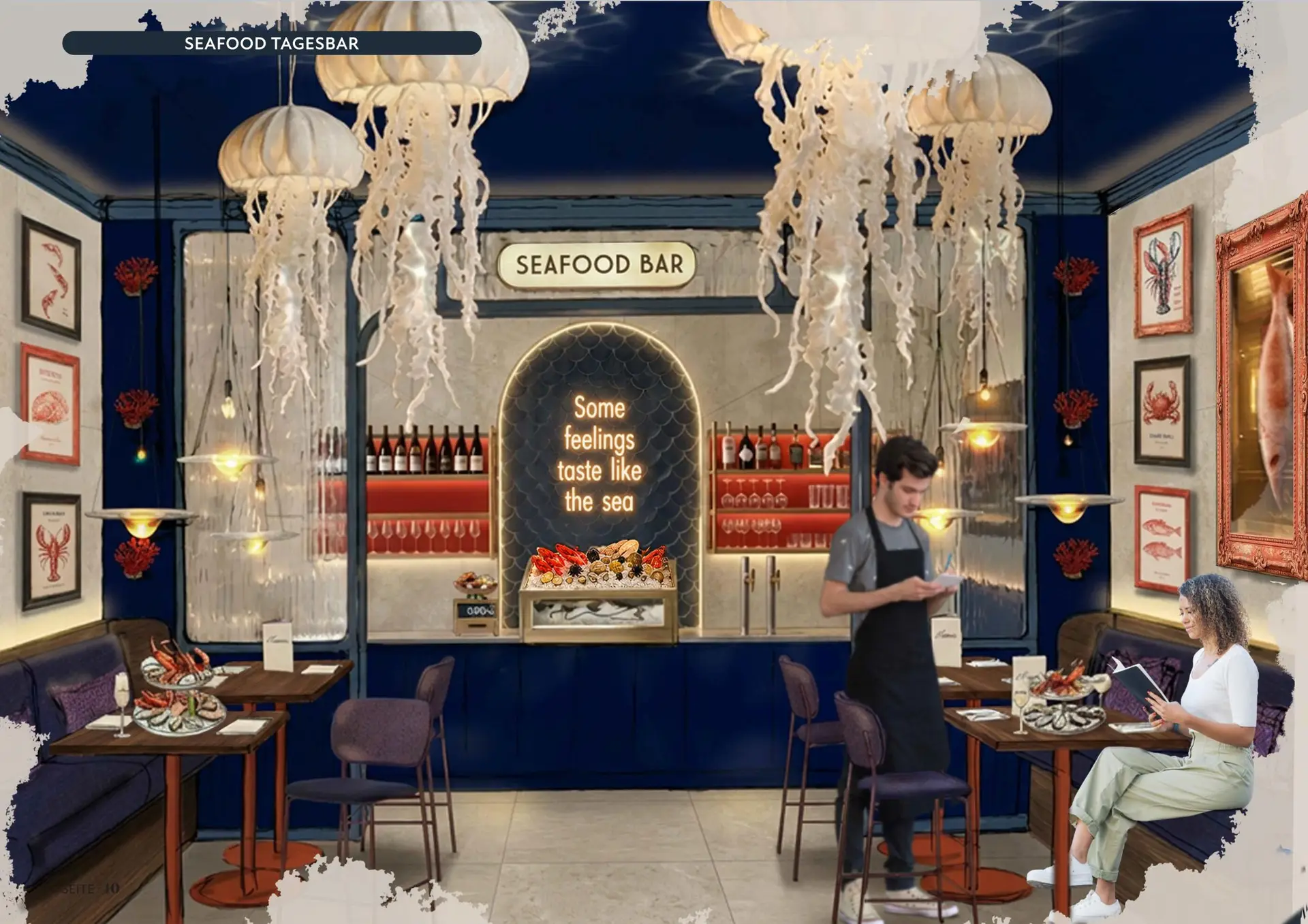 Seafoodbar Interior Entwurf